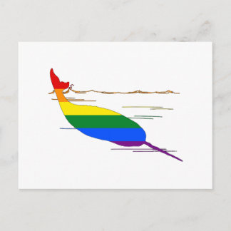 Postal Narwhal arcoiris