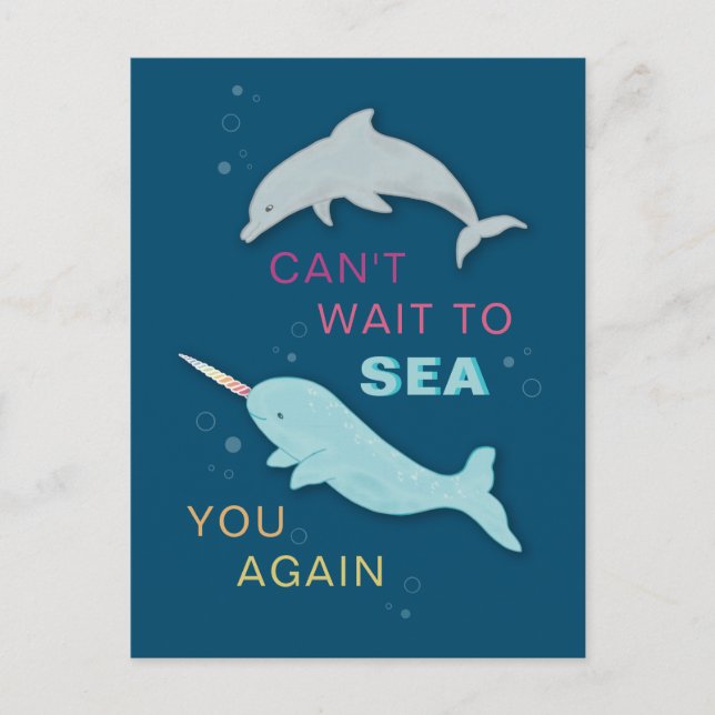 Postal Narwhal Dolphin Friends (Anverso)