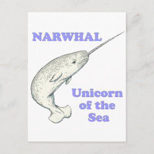Postal Narwhal unicornio del mar