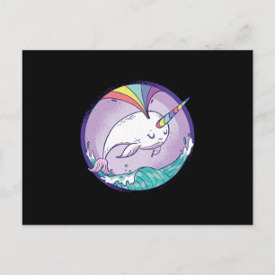 Postal Narwhale arcoiris