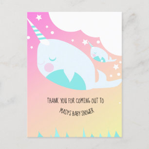 Postal Narwhale Ombre Baby Shower Ombré