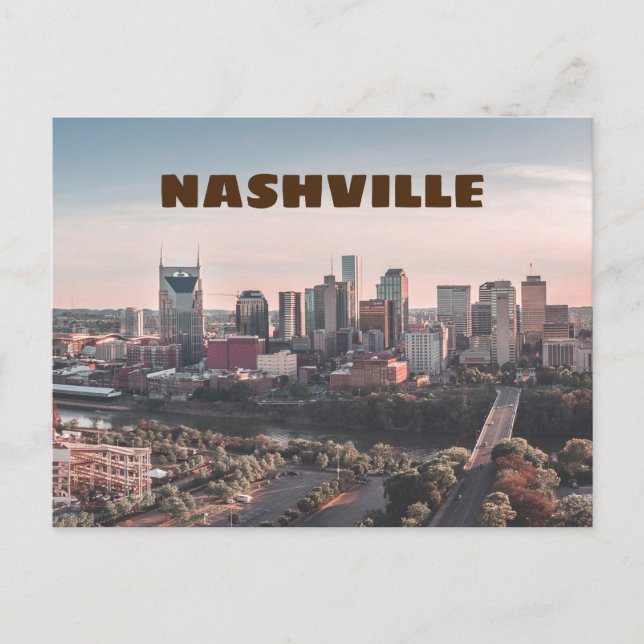 Postal Nashville, en el horizonte del centro de Tennessee (Anverso)