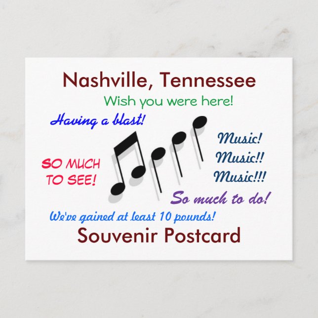 Postal Nashville Souvenir (Anverso)