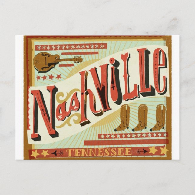 Postal Nashville, tema del país (Anverso)