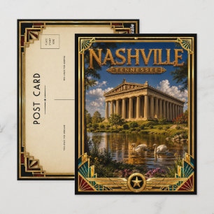 Postal Nashville Tennessee Arte Deco Vintage Edad Dorada