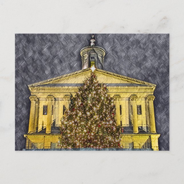 Postal Nashville Tennessee Capitol Nochebuena (Anverso)