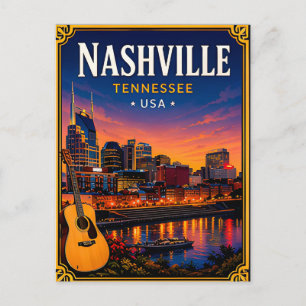Postal 🎸 Nashville Tennessee Ciudad de la Música