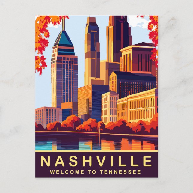 Postal Nashville, Tennessee, Estados Unidos, Viajes (Anverso)