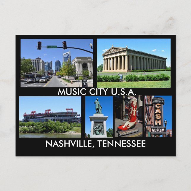 Postal Nashville Tennessee Music City USA (Anverso)
