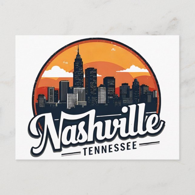 Postal Nashville Tennessee retro horizonte (Anverso)