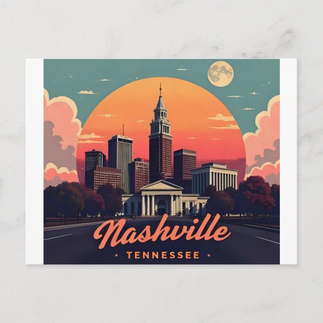 Postal Nashville Tennessee retro horizonte (Anverso)