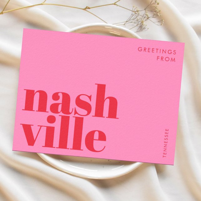 Postal Nashville Tennessee typography Postcard (Subido por el creador)
