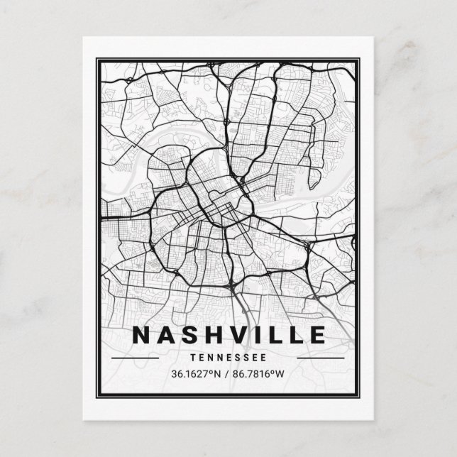 Postal Nashville Tennessee USA Travel City Map (Anverso)