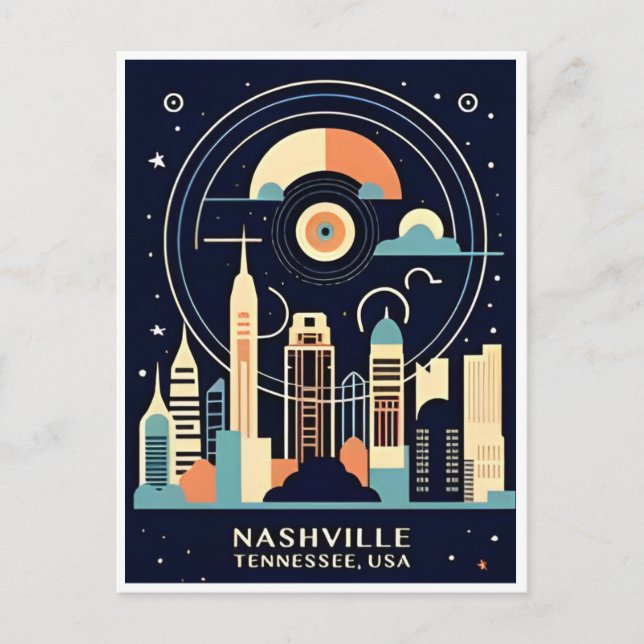 Postal Nashville Tennessee Vintage Travel, retro (Anverso)