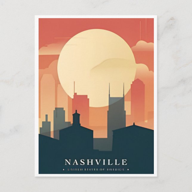 Postal Nashville Tennessee Vintage Travel, retro (Anverso)