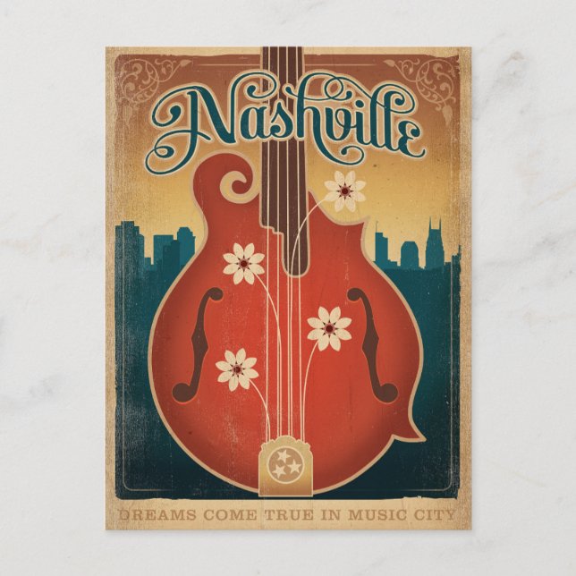 Postal Nashville, TN - Flor Mandolin (Anverso)
