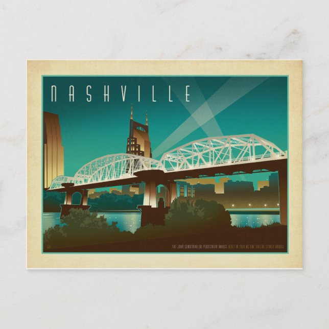 Postal Nashville, TN - Puente Shelby St (Anverso)