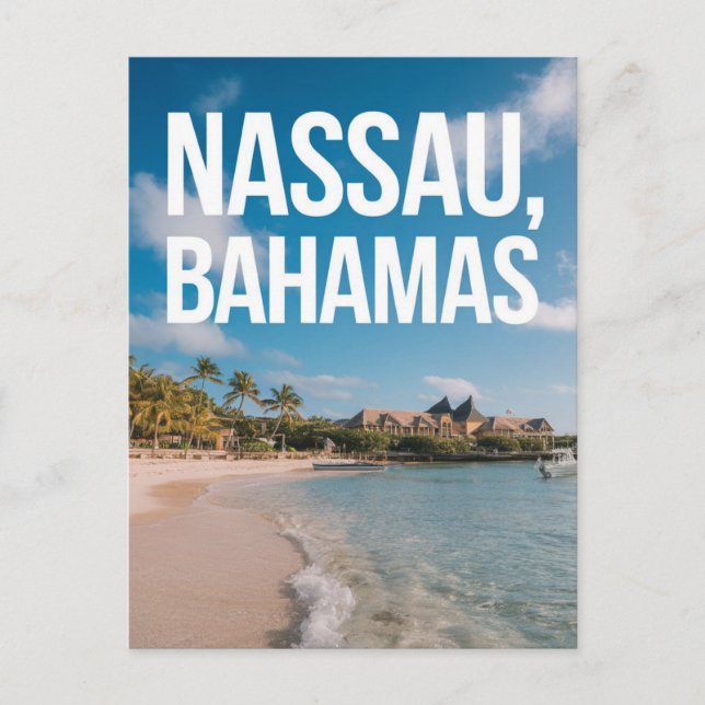 Postal Nassau Bahamas: arte de viajes (Anverso)