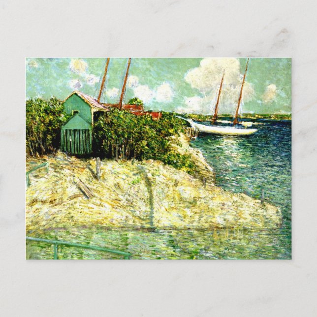 Postal Nassau, Bahamas, pintura de J. Alden Weir (Anverso)