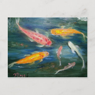 Postal Natación de Koi Fish Art