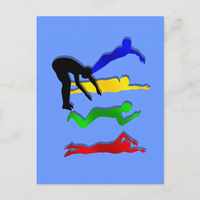 Postal Natación Nadadora Deportes Acuáticos (Anverso)