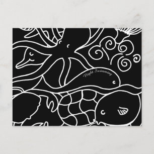 Postal Natación nocturna