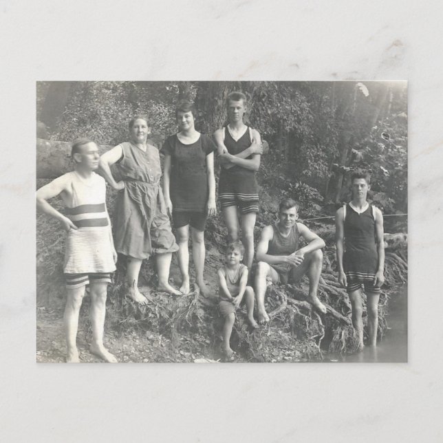 Postal Natación vintage (Anverso)