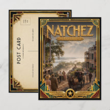 Natchez Mississippi Arte Deco Vintage Edad Dorada