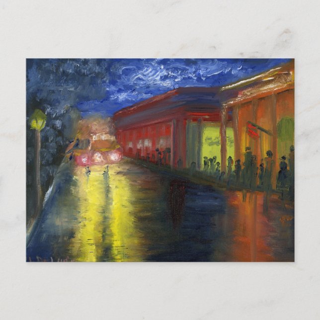 Postal Natchitoches, Luisiana de noche (Anverso)