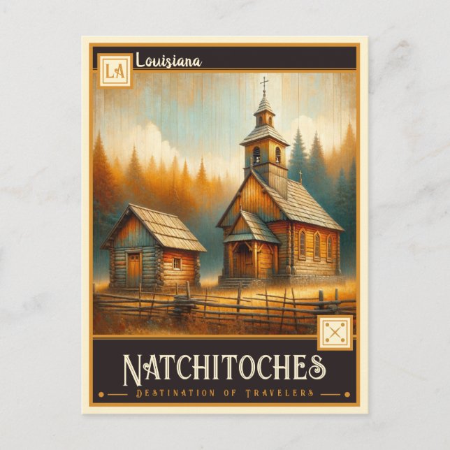 Postal Natchitoches, Luisiana | Vintage (Anverso)