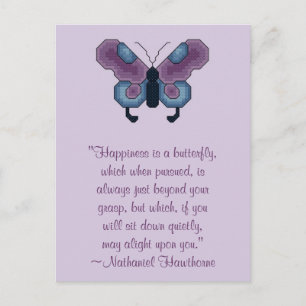 Postal Nathaniel Hawthorne Butterfly Happiness Postcard