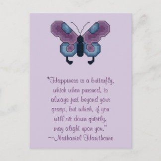 Postal Nathaniel Hawthorne Butterfly Happiness Postcard
