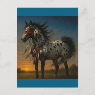 Postal nativa estadounidense appaloosa para caball