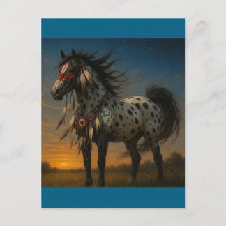 Postal nativa estadounidense appaloosa para caball