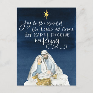 Postal Natividad alegría acuarela Navidades religiosos