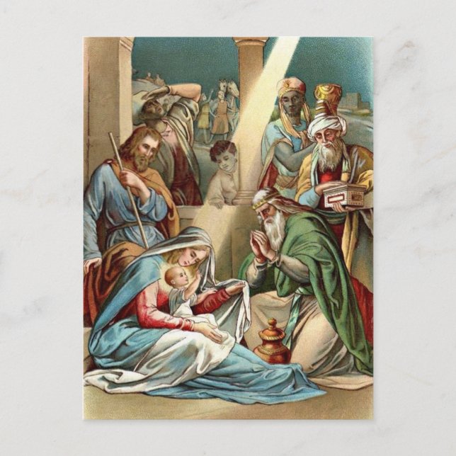 Postal Natividad con sabios (Anverso)
