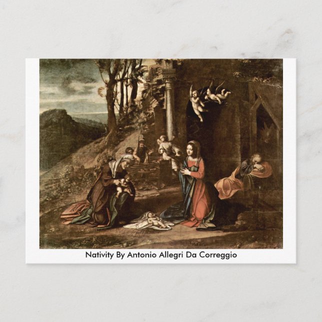 Postal Natividad De Antonio Allegri Da Correggio (Anverso)