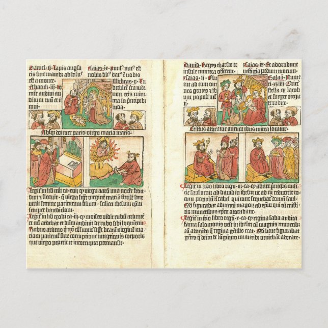 Postal Natividad de Biblia Paupernum (Anverso)