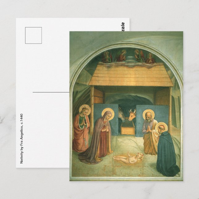 Postal Natividad de Fra Angelico (Anverso / Reverso)