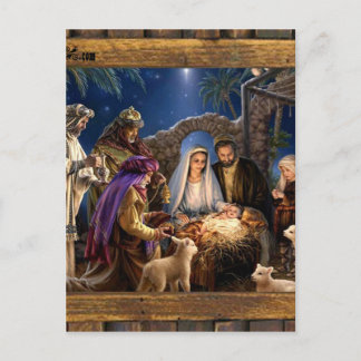 POSTAL NATIVIDAD DEL MARCO DE MADERA JESUSCRISTA 03PERSON