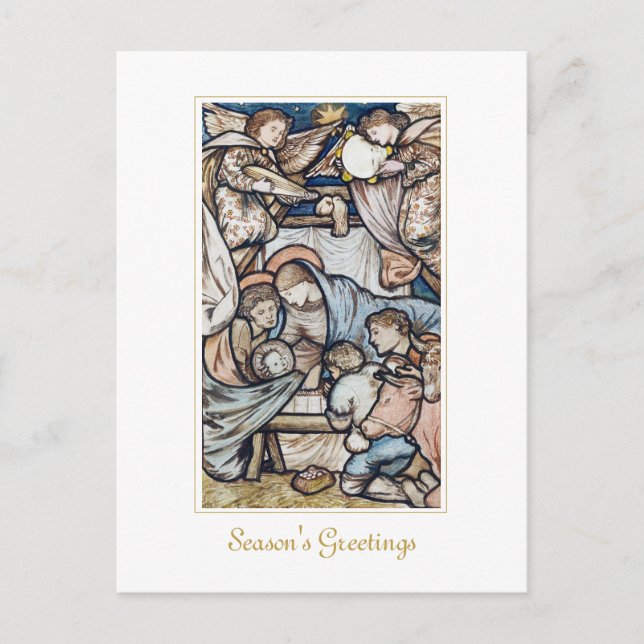 Postal Natividad navideña vintage (Anverso)