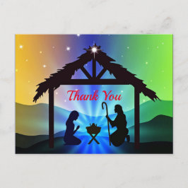 Postal Natividad Pesebre Gráfico de Navidad Gracias