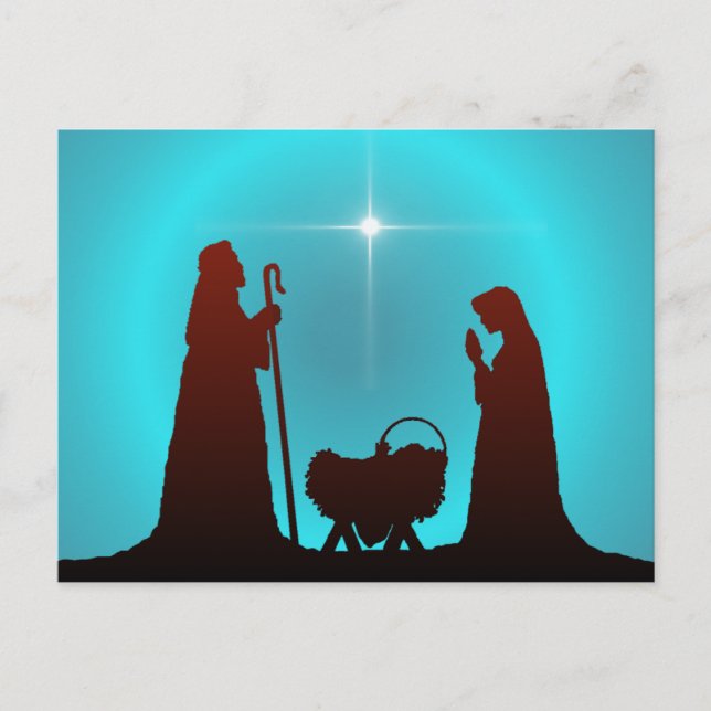 Postal NATIVIDAD SILHOUETTE & STAR por SHARON SHARPE (Anverso)