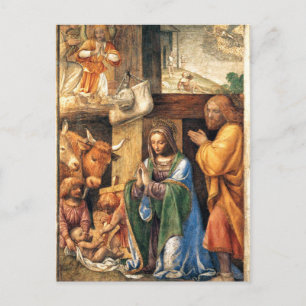 Postal Natividad y Anunciación a los Pastores