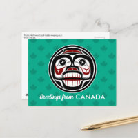 Nativo Americano Rojo Negro Haida Arte llorando Cr