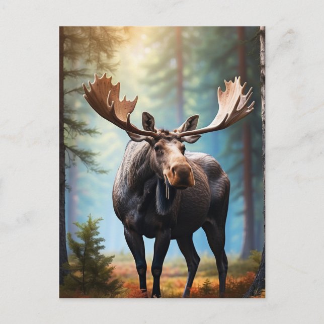 Postal *~* Naturaleza AP49 Cabeza MOOSE Cabeza volteada C (Anverso)