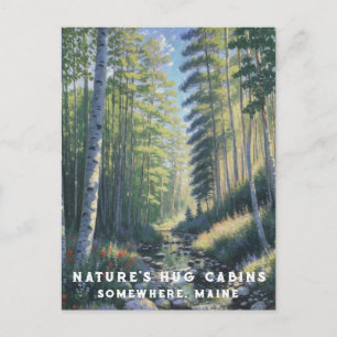 Postal *~* Naturaleza AP49 Maine Forest Woods Stream Vaca