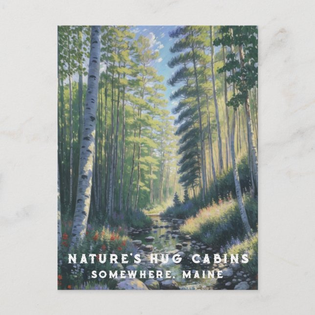 Postal *~* Naturaleza AP49 Maine Forest Woods Stream Vaca (Anverso)