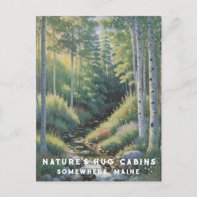 Postal *~* Naturaleza AP49 Maine Forest Woods Vacation St (Anverso)