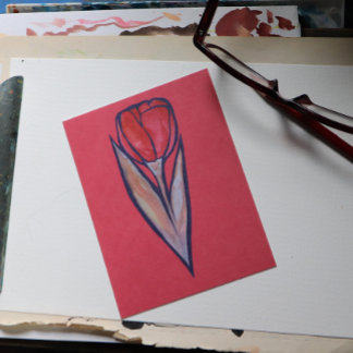 Postal Naturaleza de la Primavera de los Tulipanes Rojos